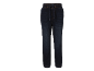 Kids' dark blue denim jogger jeans with a drawstring and contrasting stitching.