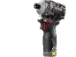 Cordless impact driver with charge indicator and light.