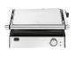 Silver contact grill with temperature control and power/ready indicators.