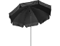 Black garden parasol with a scalloped edge