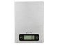 Stainless steel kitchen scale with a digital display showing «0 g» and «Unit» and «Tare» buttons.