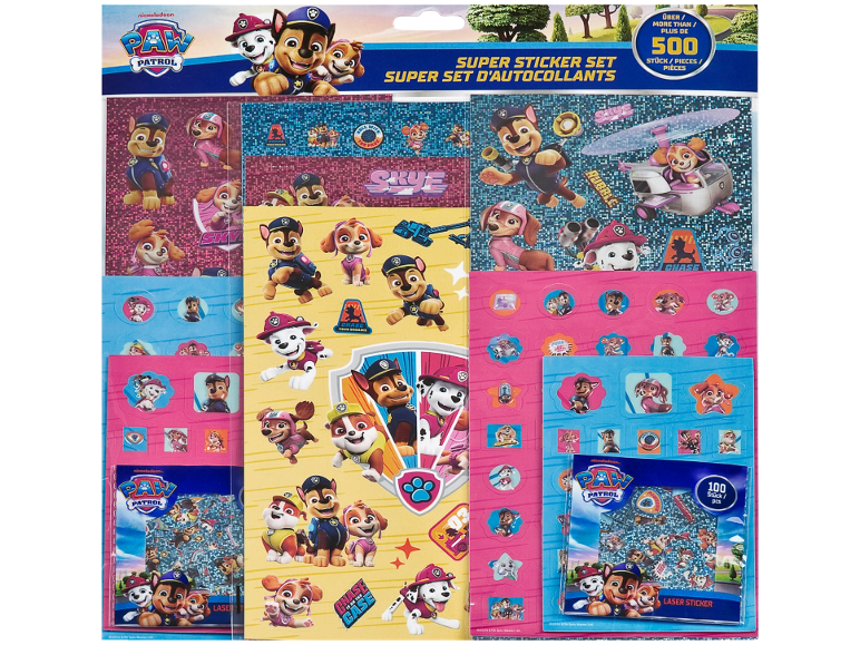 Puppy-themed sticker set, over 500 pieces, including laser stickers.