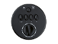 Black control panel with buttons for on/off, speed, and oscillation.