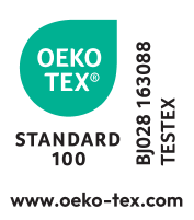 Standard 100 certification seal with number BJ028 163088 TESTEX.