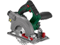 Cordless circular saw for wood with red accents and a grey housing.