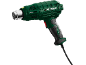 Green heat gun with a logo and a red switch.