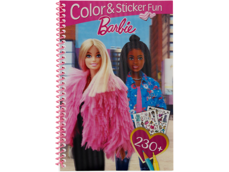 Coloring and sticker fun book with two dolls, 230+ stickers.