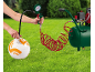 Compressor inflating a football on grass.