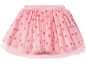 Pink tulle skirt with strawberry print.