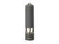 Grey electric salt or pepper mill with a transparent base.