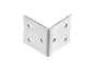 Metal corner bracket with six mounting holes.