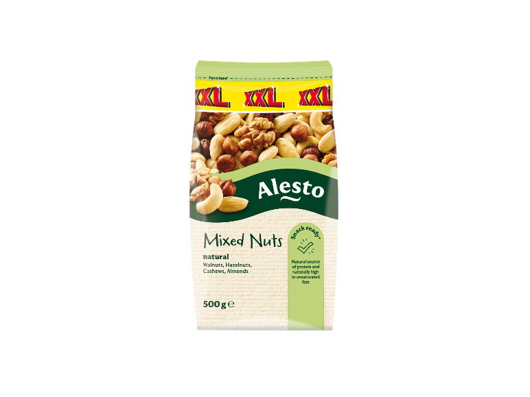 Alesto mixed nuts Royal XXL in a 500 g pack.