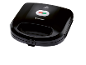 Black sandwich maker with power and ready indicators.