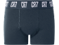 Dark blue men's boxer briefs with white «CR7» lettering on the waistband.