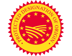 Protected Designation of Origin seal with European stars and a field.