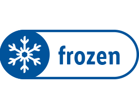 Label: frozen with a snowflake icon.