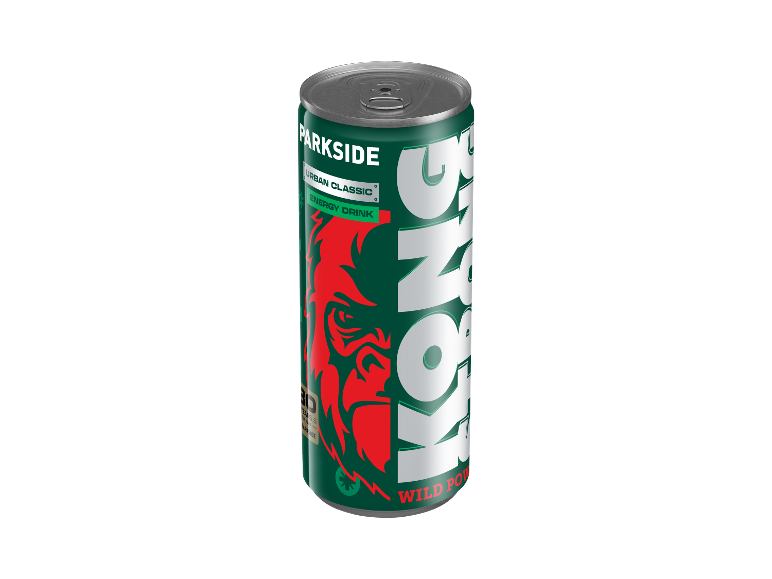 KONG STRONG Parkside Edition Urban Classic Energy Drink can with a red gorilla graphic.