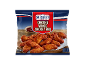 Frozen chicken wings with smokey BBQ flavor, 750g, ready in 15-25 minutes.