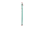 Green telescopic prop with red accents for construction work.