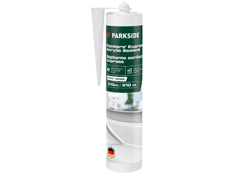 White 310 ml acrylic sealant tube for interior and exterior, fast drying.