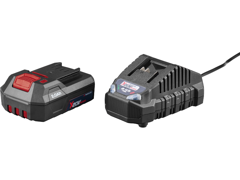 Battery and charger with 2.0Ah and 2.4A max. charging capacity