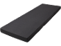 Dark grey foldable mattress on a black background.
