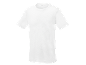 White men's short-sleeved T-shirt with a round neck.
