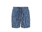 Men's striped pajama shorts in blue and white shades