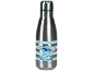 Metal water bottle with a blue cartoon character design