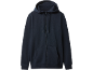 Dark blue men's zip-up hoodie with a hood and pockets.