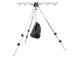 Fishing tripod with rod holder and weight bag