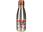 Minnie Mouse water bottle with a red heart and Mickey Mouse pattern.