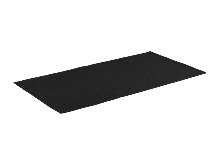 Black rectangular mat on a black background.