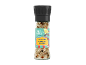 Spiced lemon and pepper salt in a glass grinder.