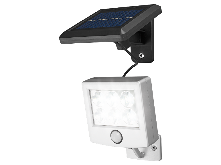 Solar spotlight with motion sensor and separate solar panel