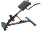 Adjustable abdominal and back trainer bench in black and orange.
