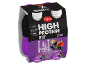 Four-pack of high protein berry shots, low fat, lactose-free, and with no added sugar.