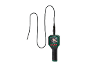 Inspection camera with flexible probe and display showing engine details.