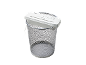 White paper shredder on a metal waste bin.