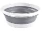 Round collapsible bucket in white and grey