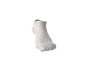 A white cotton ankle sock on a black background.
