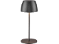 Table lamp with a matte black shade and base.