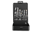 Wood and concrete drill bit set in a metal box, sizes from 3 to 10 mm.