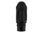Black bottle stopper with a curved top and two rings at the base