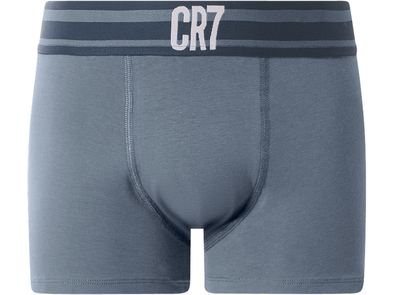 Grey men's boxer briefs with CR7 text on the waistband.