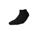 A black ankle sock on a white background.