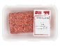 Packaged ground beef roll with speck, 0.600kg, with Italian label.