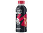 Bottle of cherry-flavored protein drink, 20g protein, sugar-free.