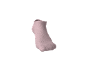 Single light pink ankle sock on a black background.