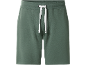 Men's khaki fleece shorts with white drawstring
